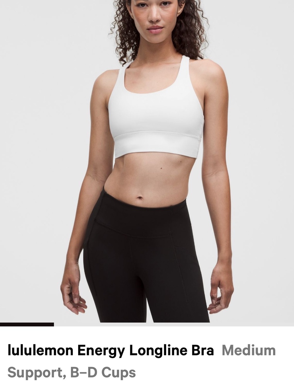 lululemon Energy Longline Bra - White